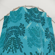 Blue Teal and Mint Botanical II - Shower Curtain