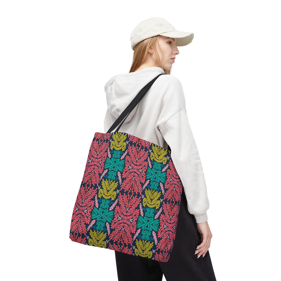 Pink-Teal-Blue-and-Mustard - Tote Bag