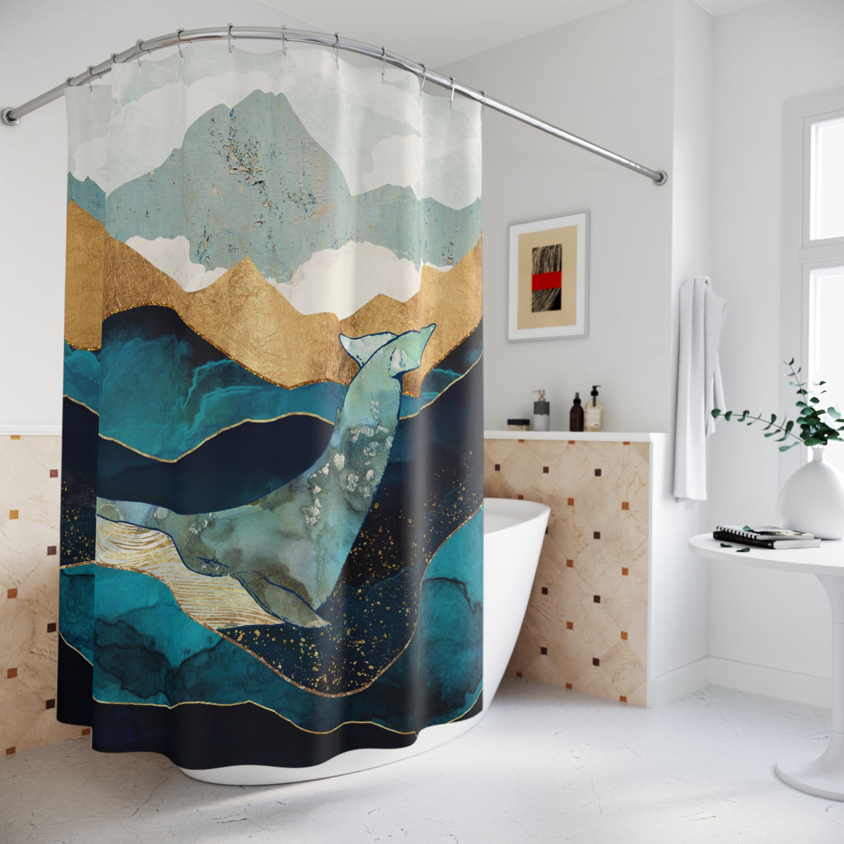Blue Whale - Shower Curtain