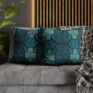 Blue and Teal Botanical - Decorative Pillow Cover