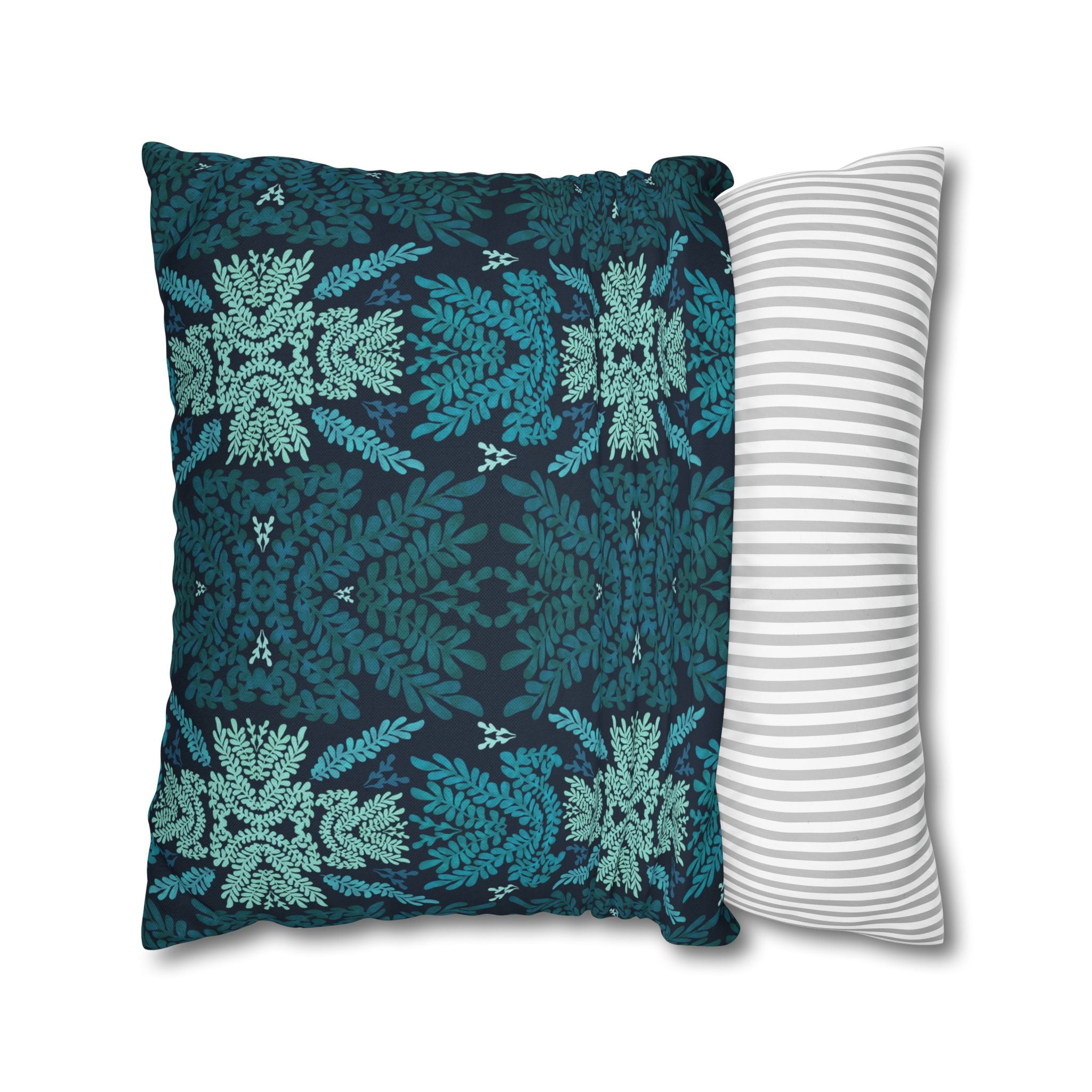 Blue and Teal Botanical - Decorative Pillow Cover