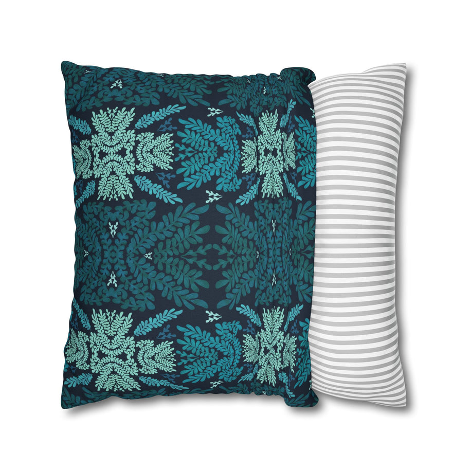 Blue and Teal Botanical - Decorative Pillow Cover
