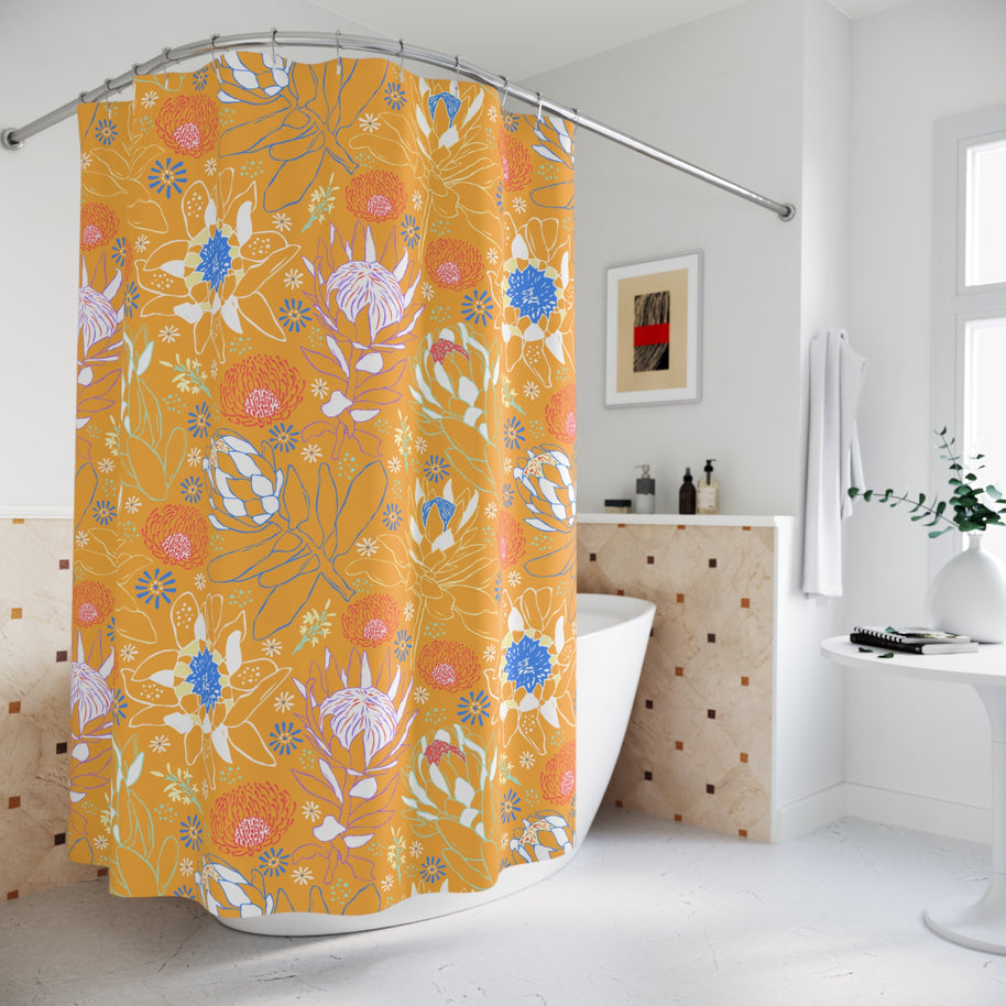 Mustard Protea - Shower Curtain