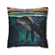 Moonlit Whales - Decorative Pillow Cover