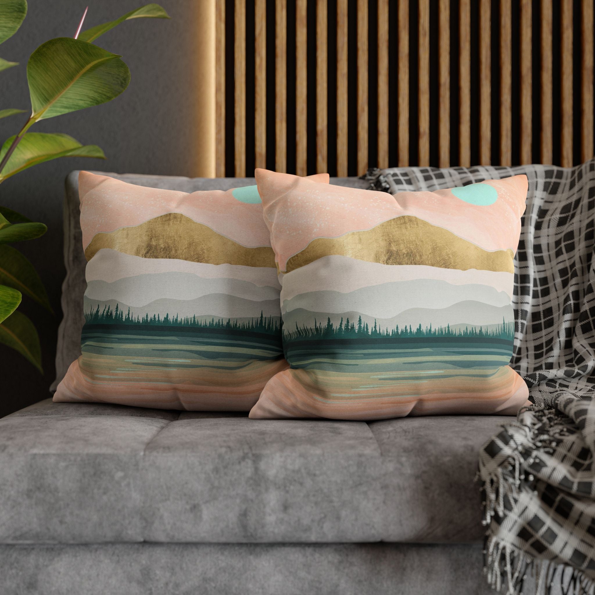 Spring Forest Lake - Decorative Pillow Cover