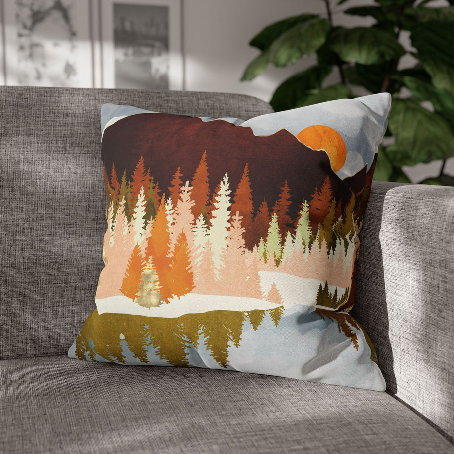 Winter Lake Forest - Decorative Pillow Cover