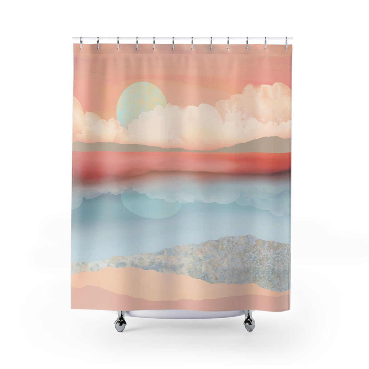 Mint Moon Beach - Shower Curtain