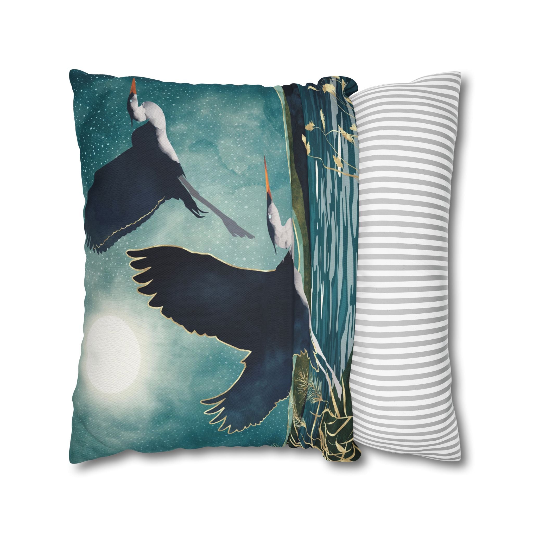 Evening Heron - Decorative Pillow Cover