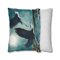 Evening Heron - Decorative Pillow Cover