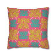 Color Pop Botanical with Mustard Teal and Pink - Decorative Pillow Cover