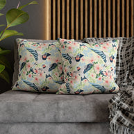 Swallows and Blossoms with Yellow - Decorative Pillow Cover