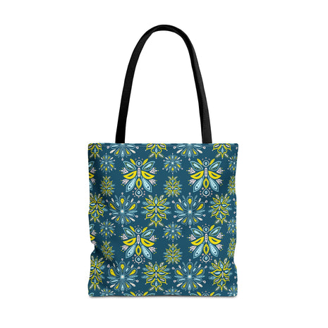Hand Drawn Organic Pattern Yellow Blue Pink and Navy - Tote Bag