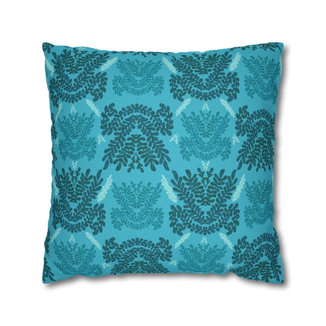 Blue Teal and Mint Botanical II - Decorative Pillow Cover
