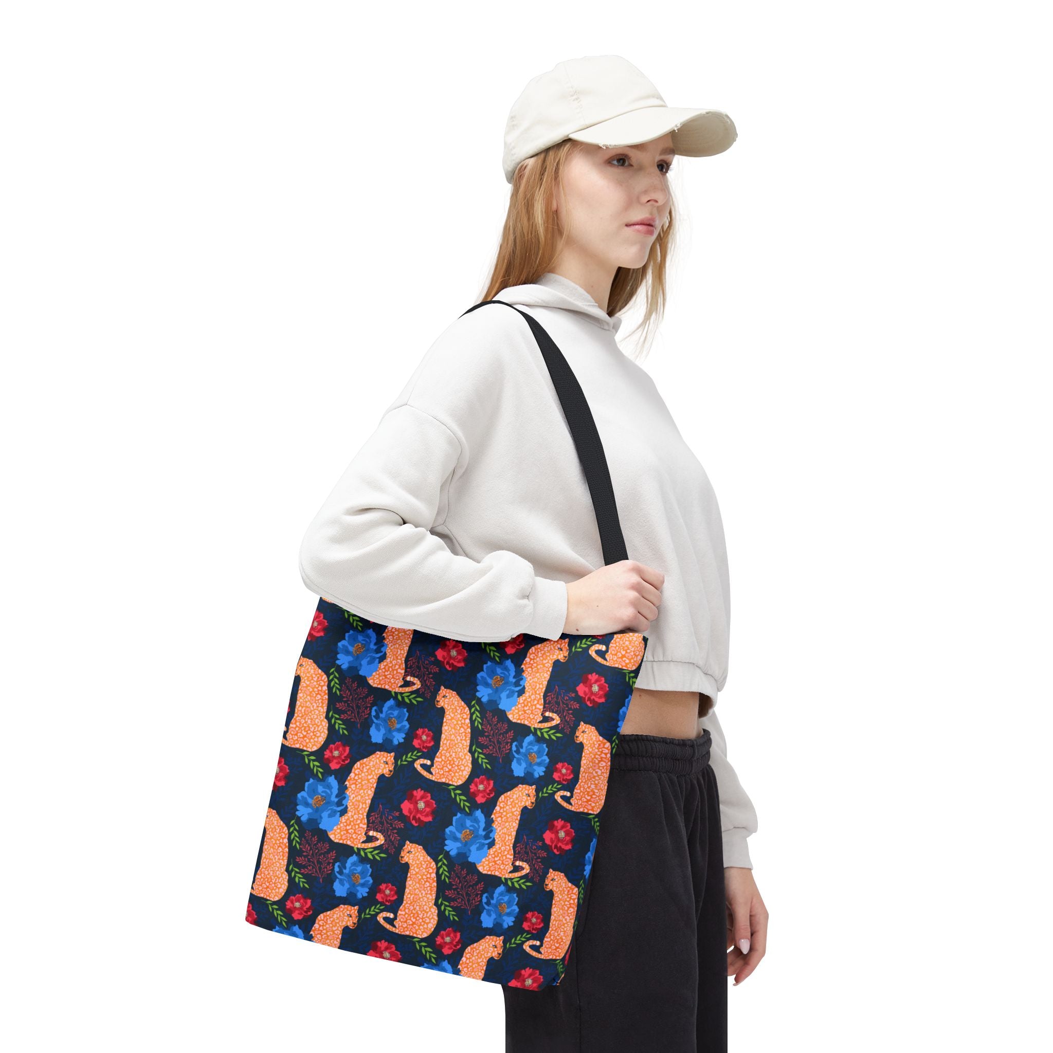 Botanical Leopard with Navy - Tote Bag