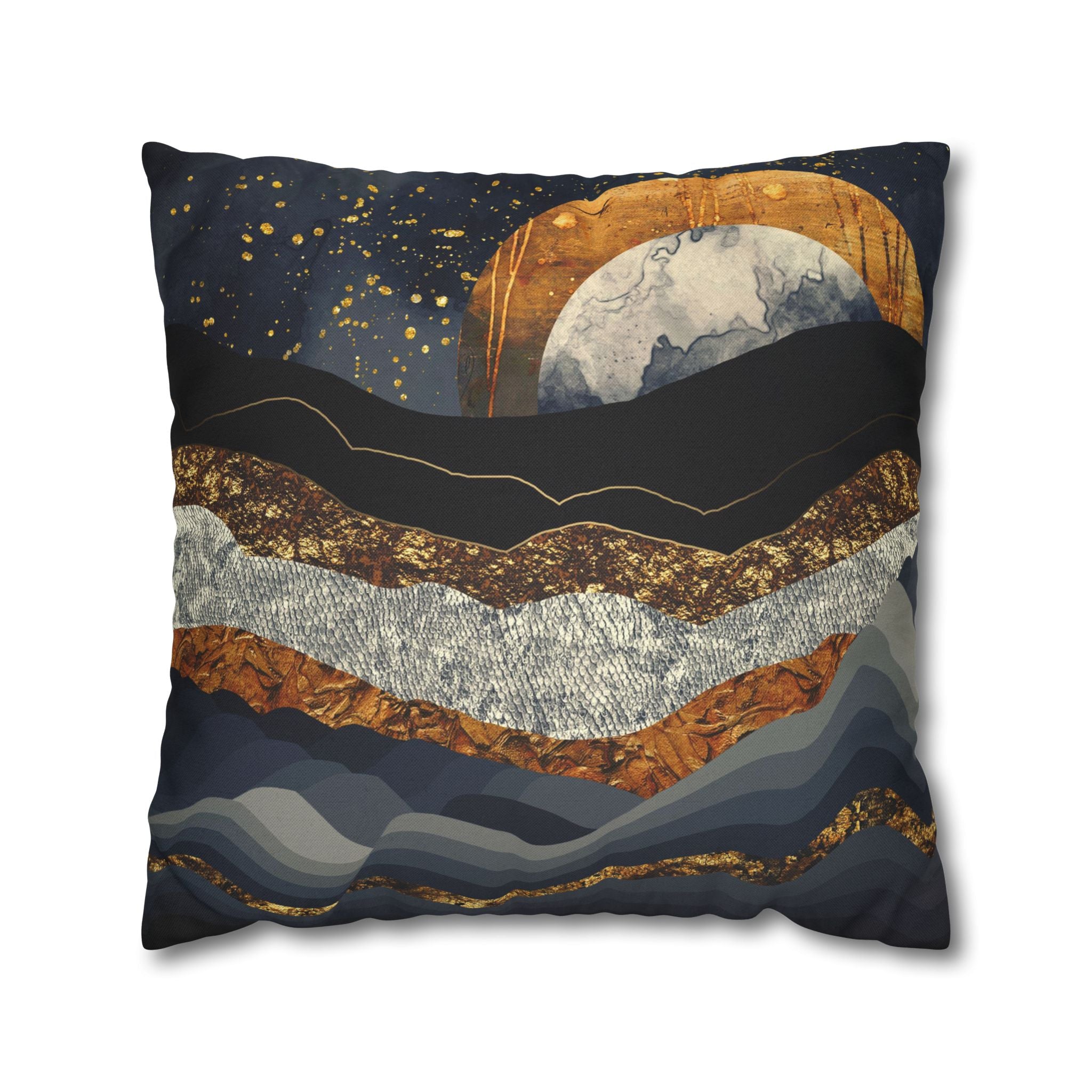 Metallic Mountains - Decorative Pillow Cover