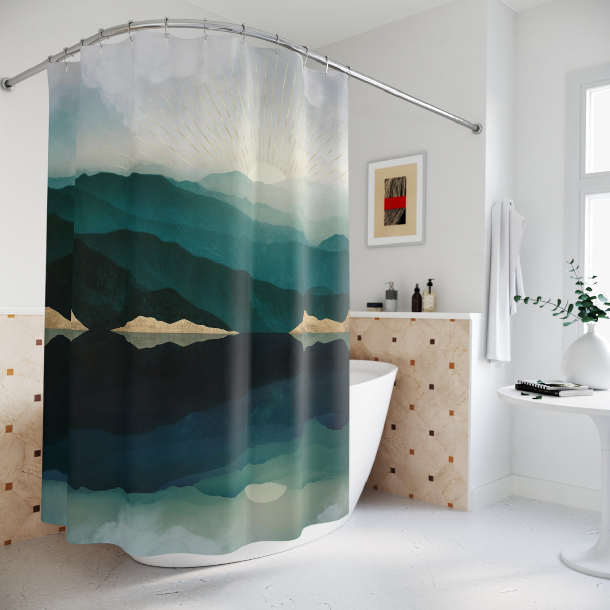 Waters Edge Reflection - Shower Curtain