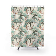 Crane and Bonsai with Cream - Shower Curtain