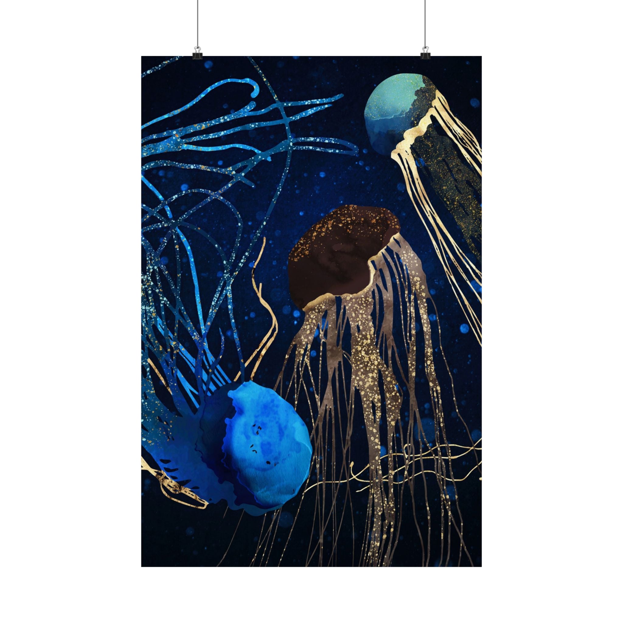 Metallic Jellyfish IV - Poster Print - No Frame