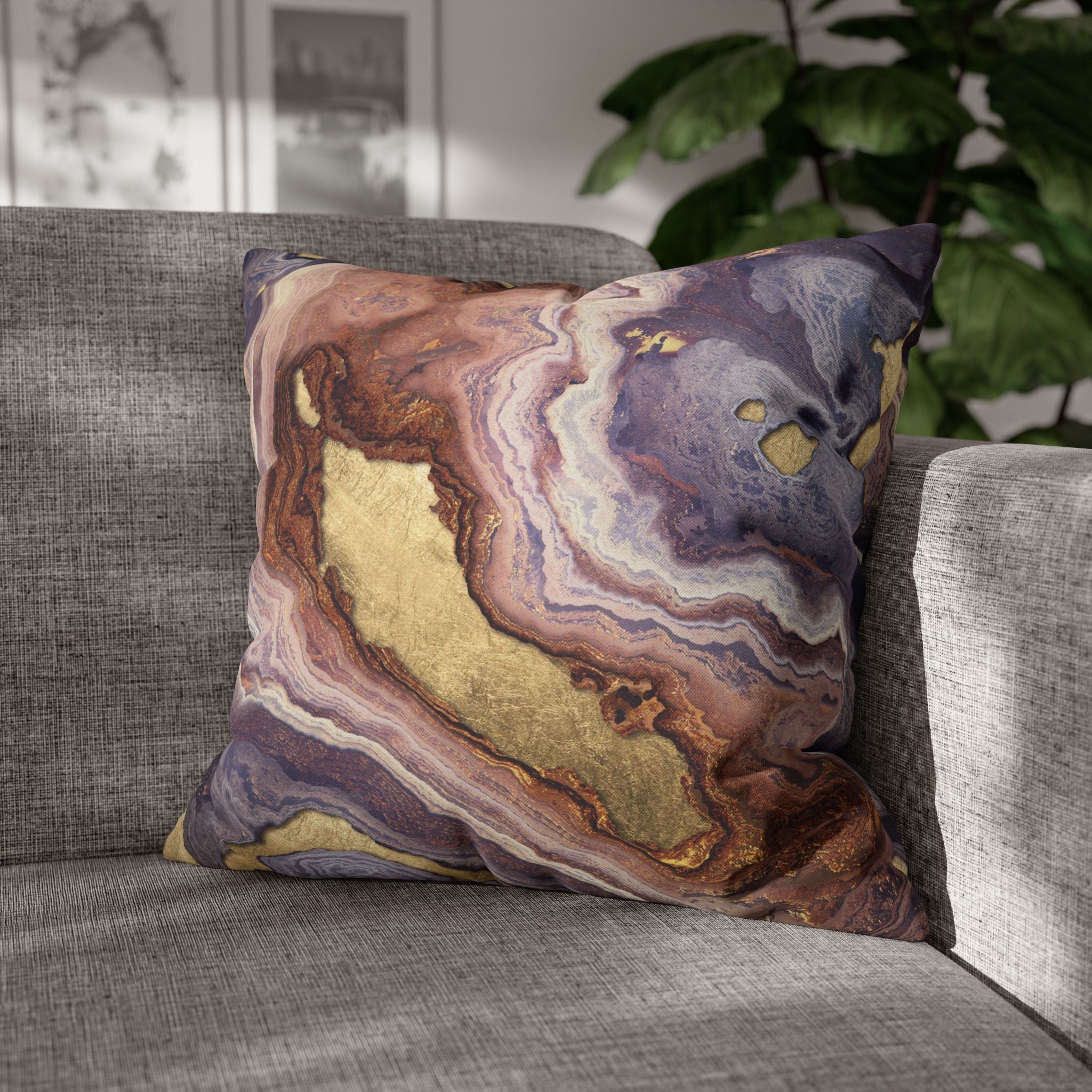 Mauve Agate - Decorative Pillow Cover