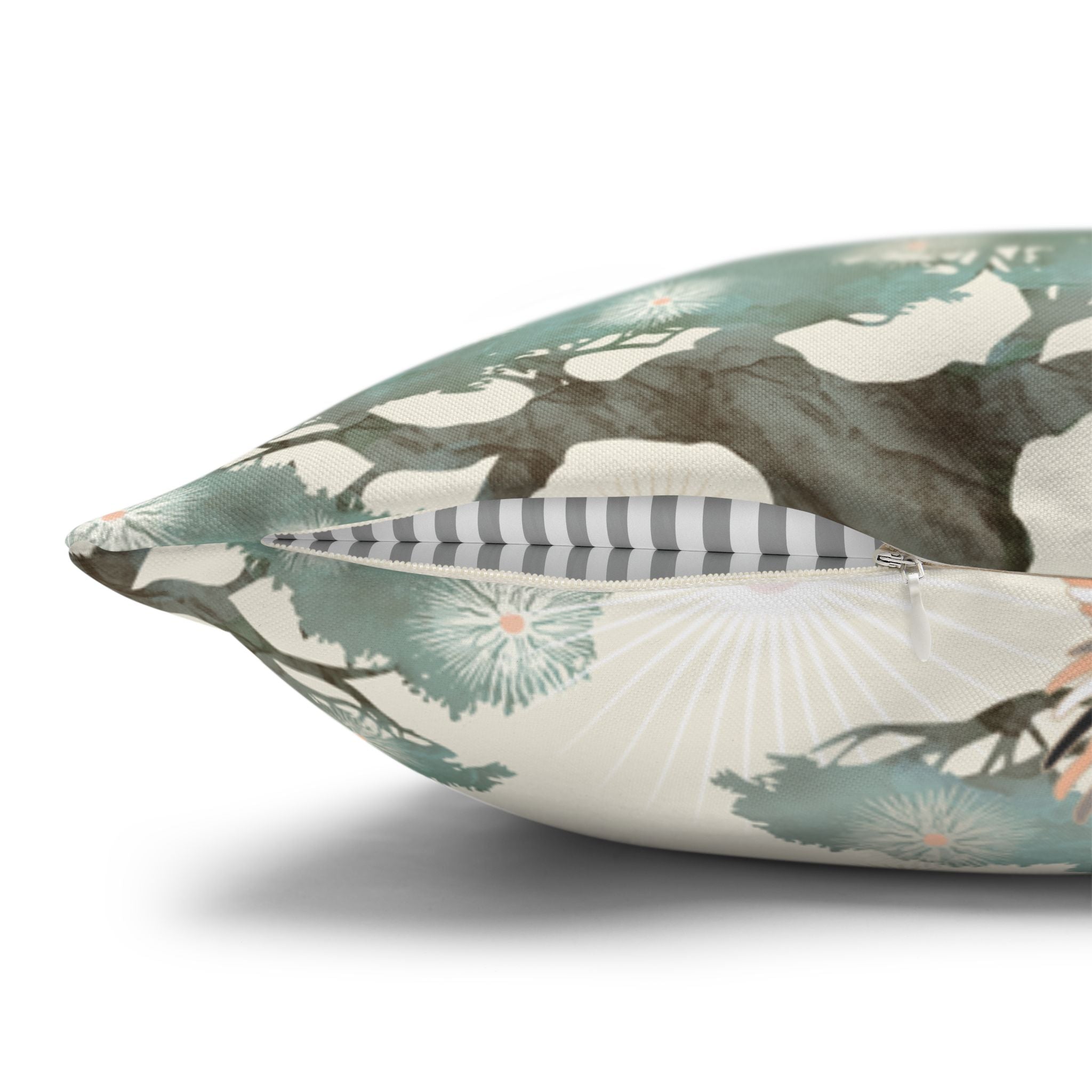Cream Crane and Bonsai - Decorative Pillow Cover