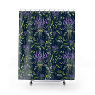 Wildflower Bouquet with Navy - Shower Curtain