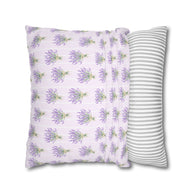 Lavender Bouquet with White Stripes - Decorative Pillow Cover