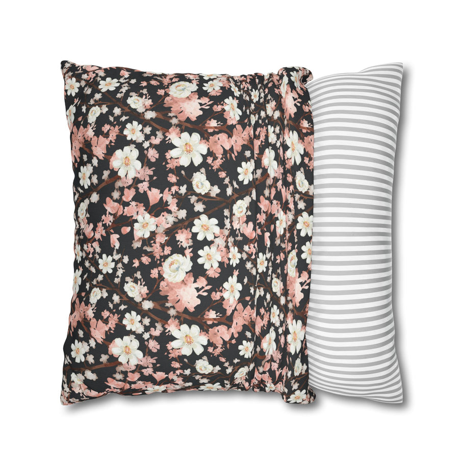 Botanical Blossoms with Charcoal - Decorative Pillow Cover