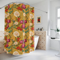 Vibrant Floral with Mustard - Shower Curtain