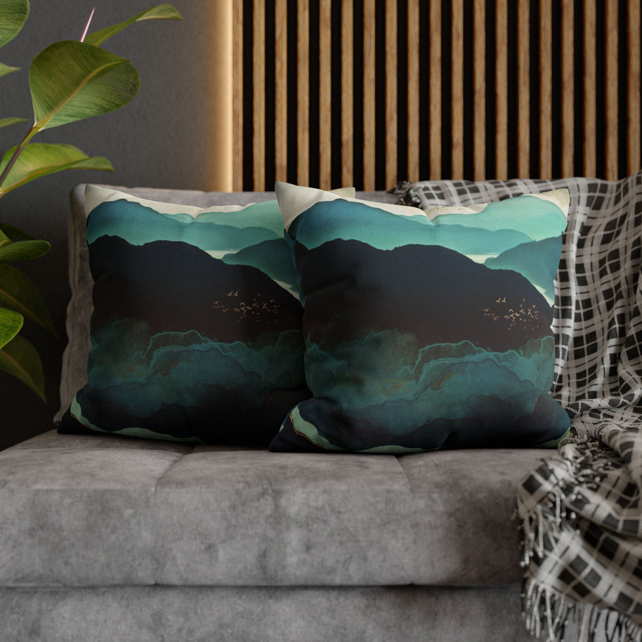 Indigo Mountains - Decorative Pillow Cover