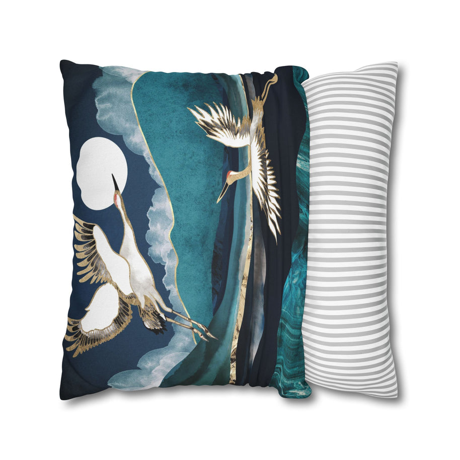 Midnight Cranes - Decorative Pillow Cover