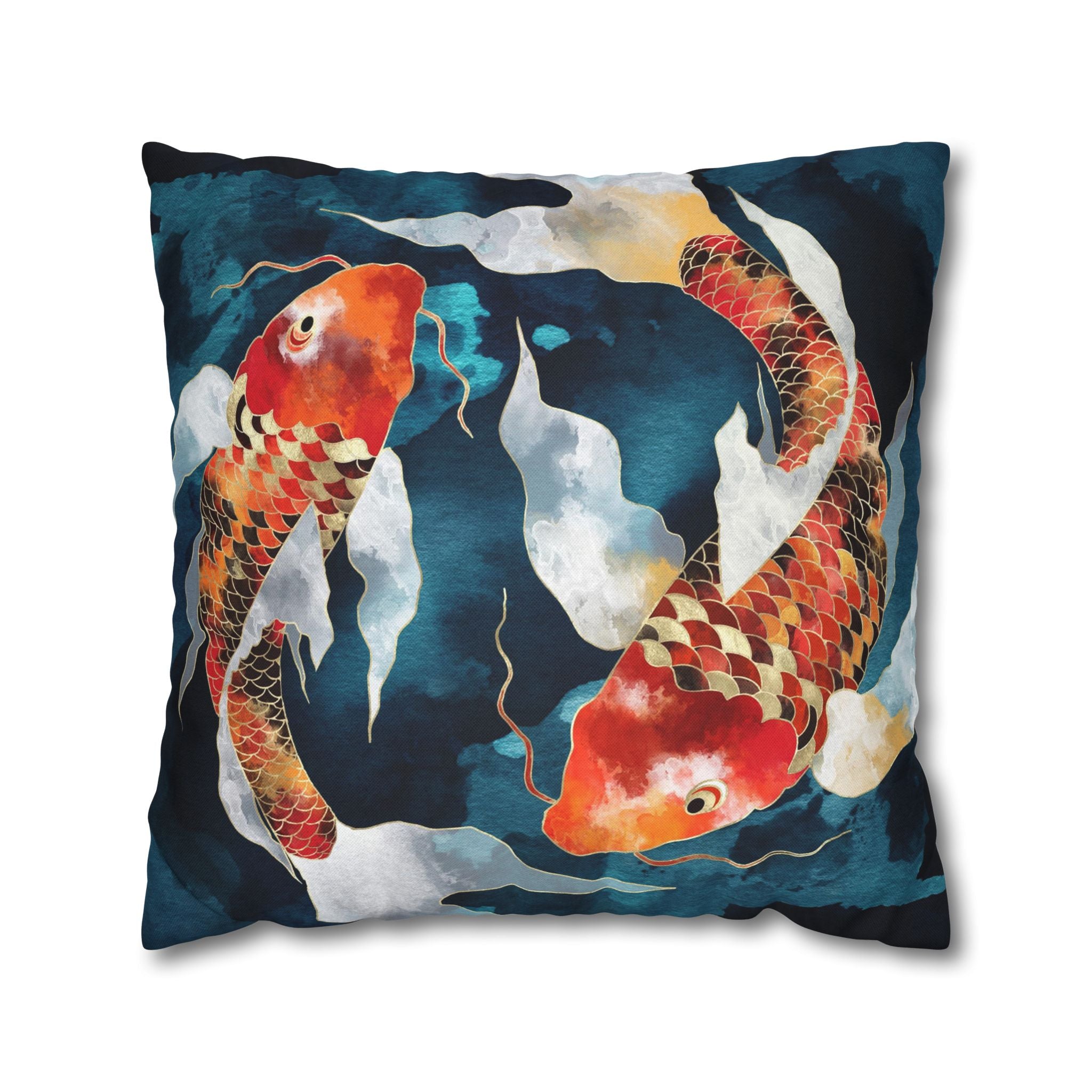 Metallic Koi II  - Decorative Pillow Cover