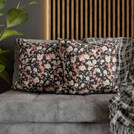 Botanical Blossoms with Charcoal - Decorative Pillow Cover