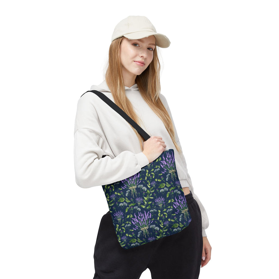 Wildflower Bouquet with Navy - Tote Bag