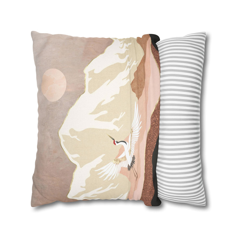 Sugar Mountain Crane - Decorative Pillow Cover