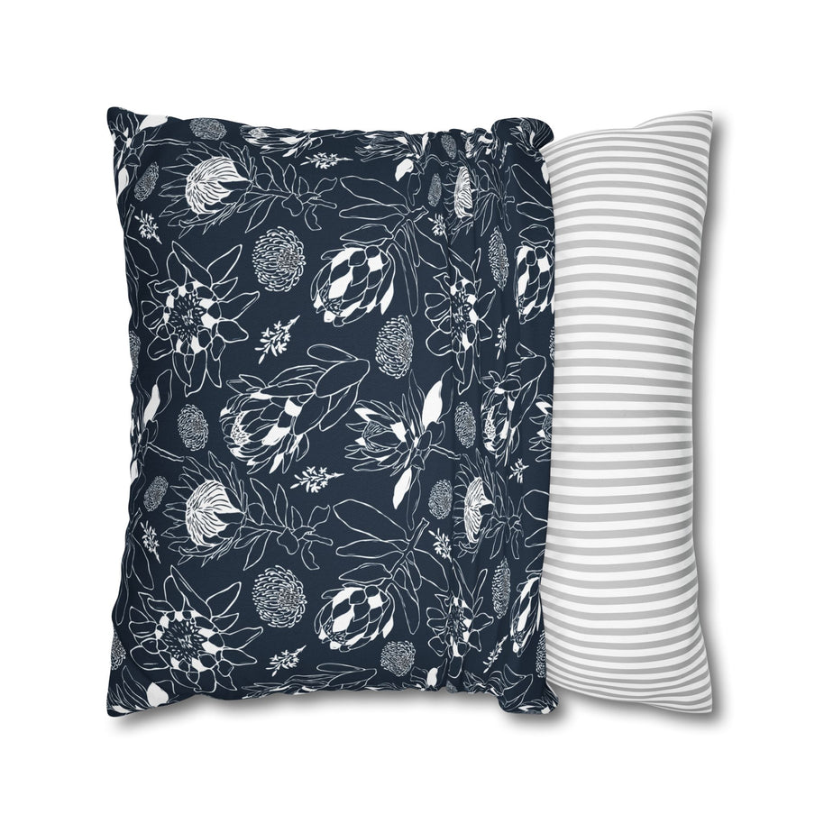 Protea Navy and White - Decorative Pillow Cover