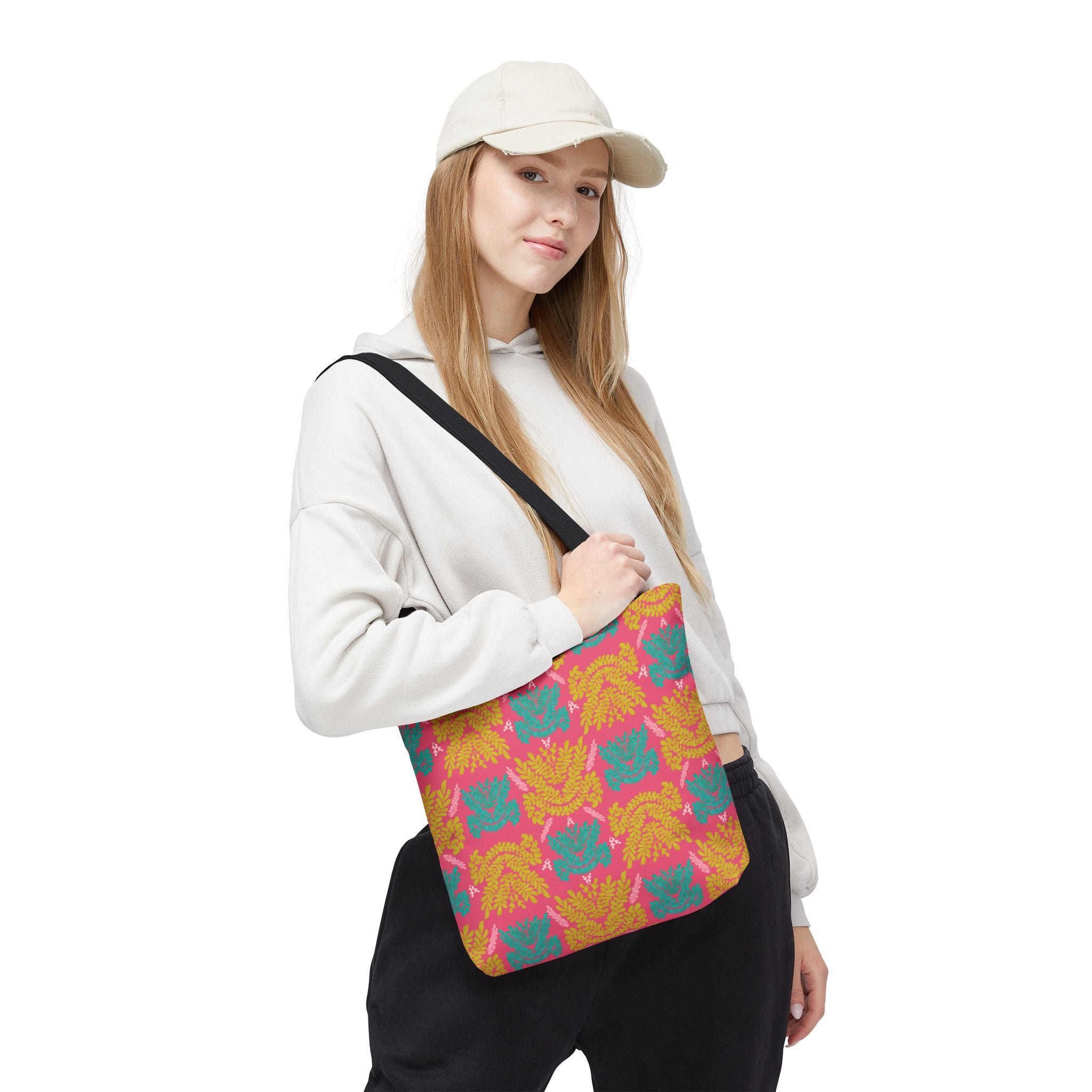 Color Pop Botanical with Mustard Teal and Pink - Tote Bag