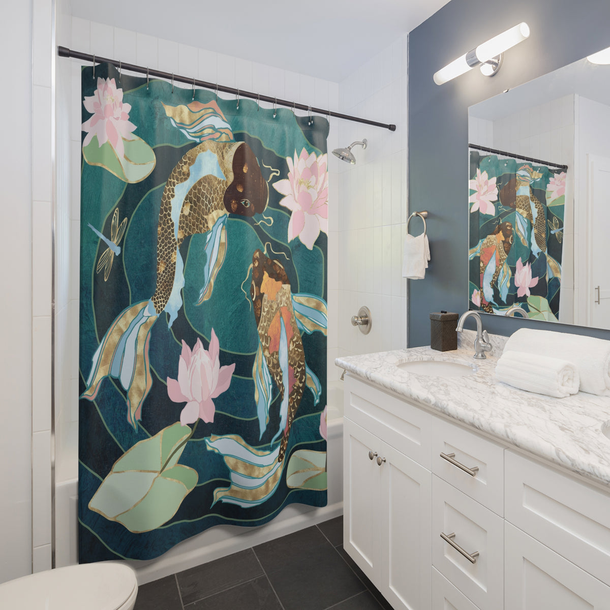 Metallic Koi III - Shower Curtain
