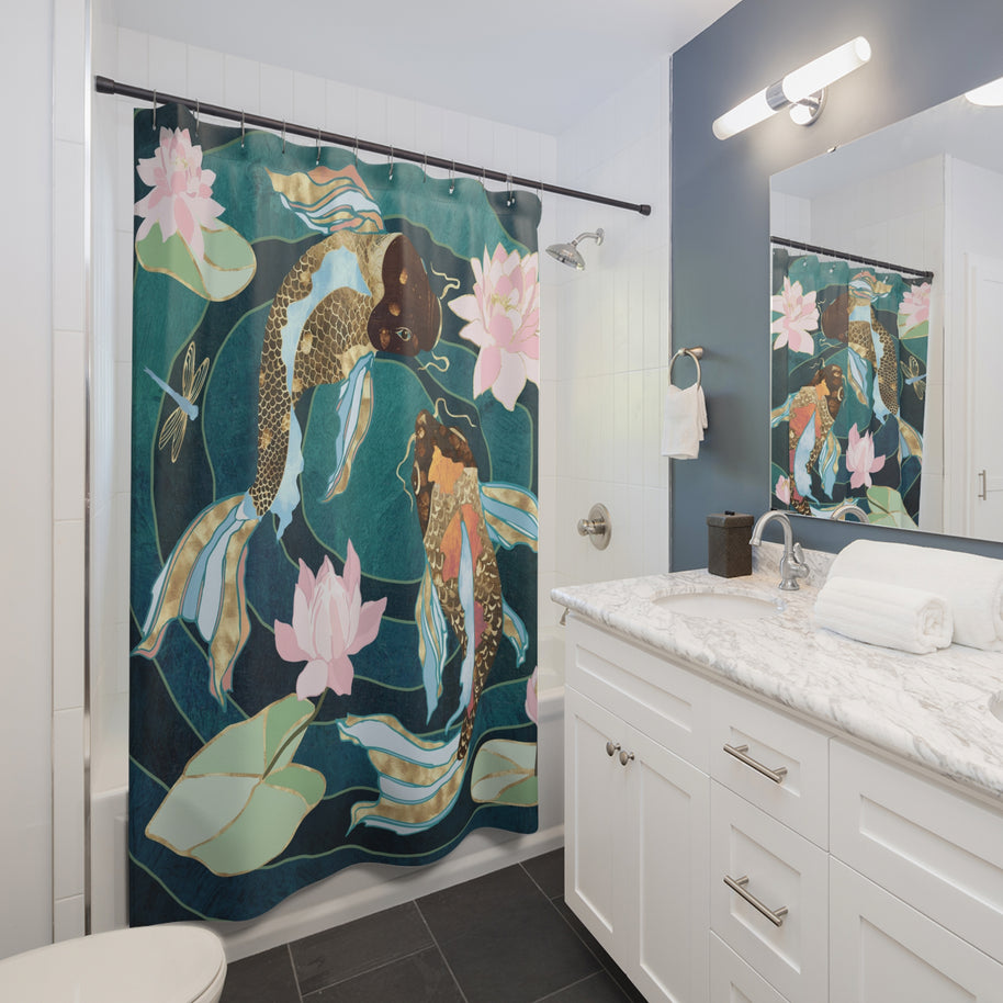 Metallic Koi III - Shower Curtain