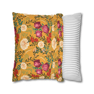 Vibrant Floral with Mustard - Decorative Pillow Cover