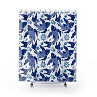 Koi Navy and White - Shower Curtain