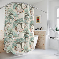 Crane and Bonsai with Cream - Shower Curtain