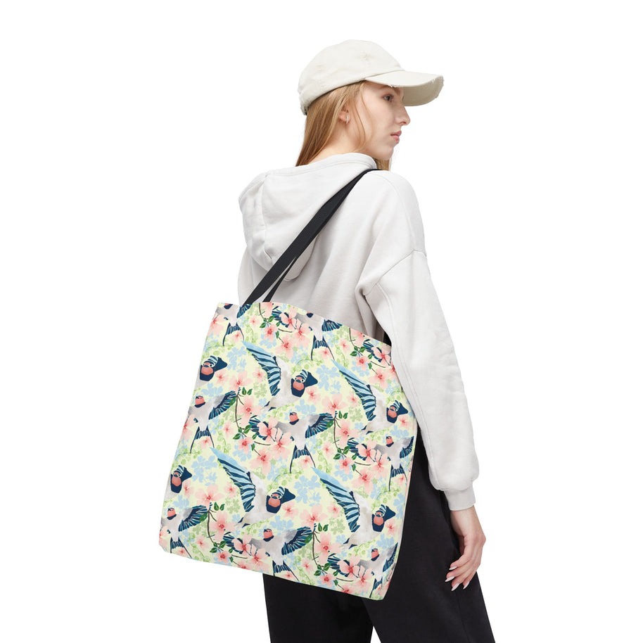 Swallows and Blossoms with Yellow - Tote Bag
