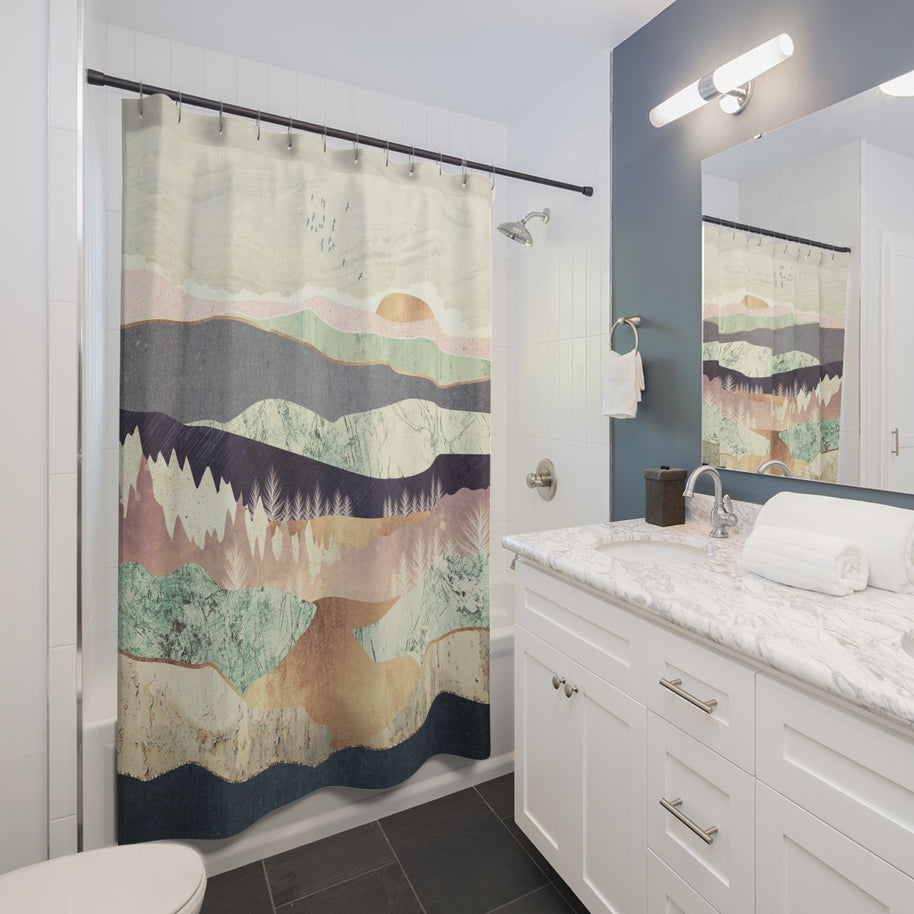 Golden Spring Reflection - Shower Curtain