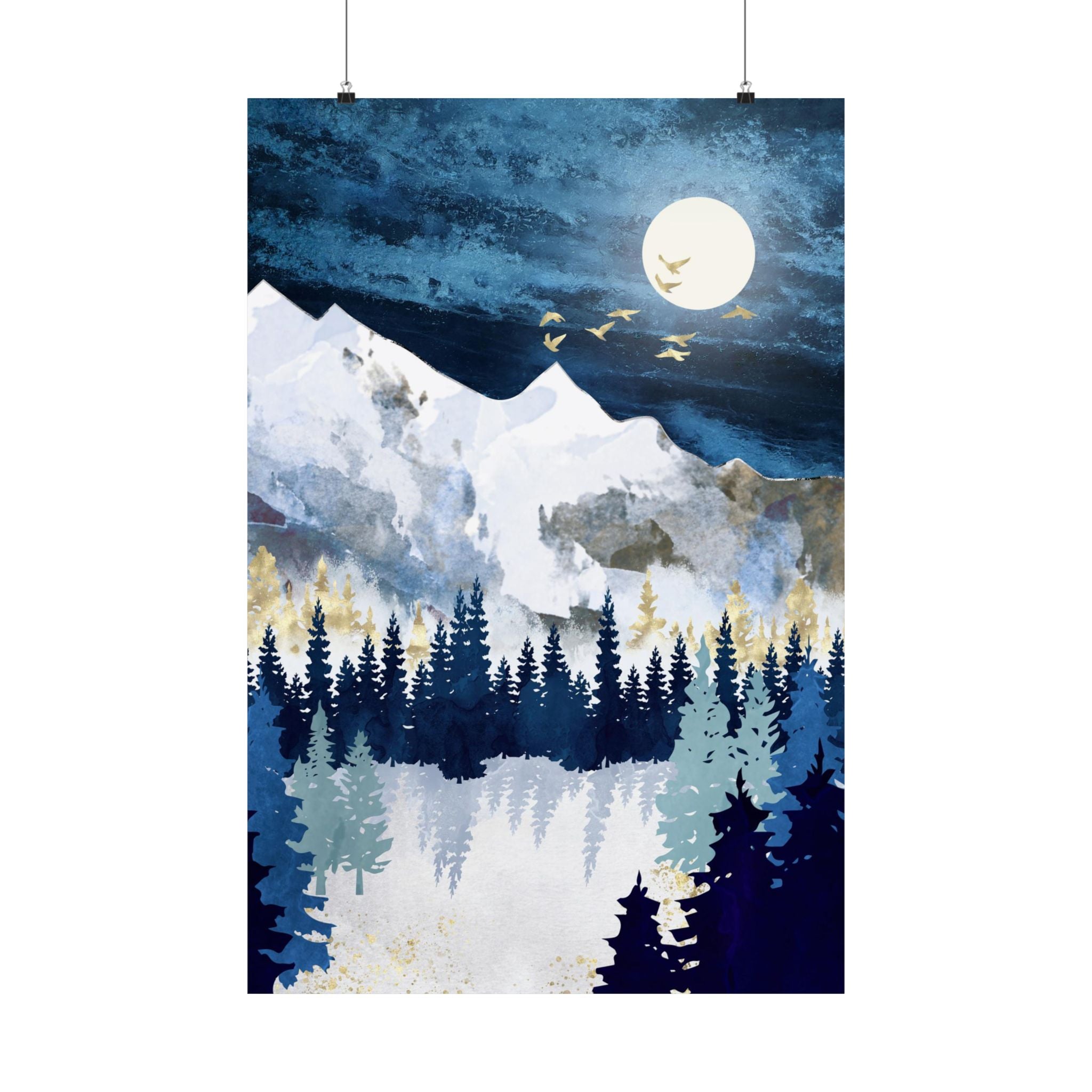 Moonlit Snow - Poster Print - No Frame
