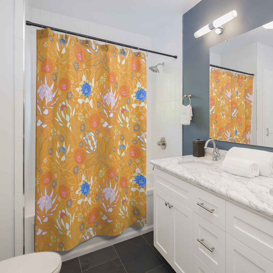 Mustard Protea - Shower Curtain