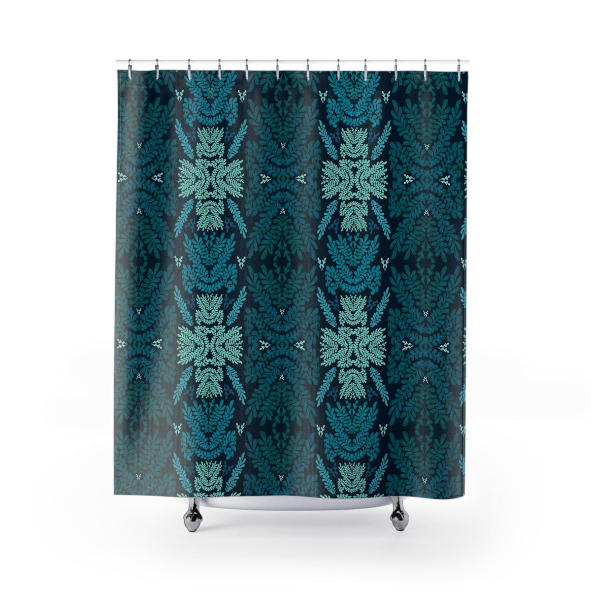 Blue and Teal Botanical - Shower Curtain