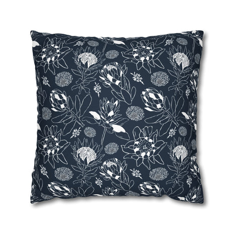 Protea Navy and White - Decorative Pillow Cover