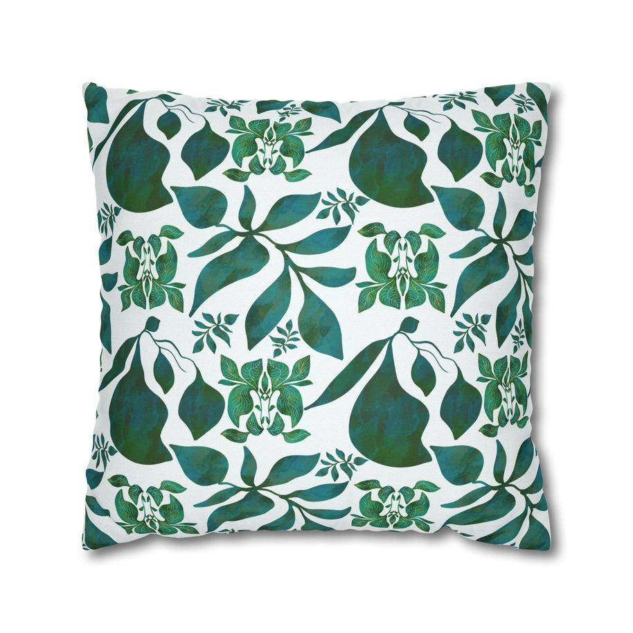 Organic Shapes Botanical Blue and Green - Decorative Pillow Cover