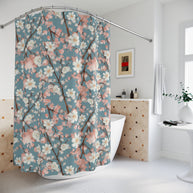 Botanical Blossoms with Blue - Shower Curtain