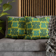 Teal Mint and Lime Botanical - Decorative Pillow Cover